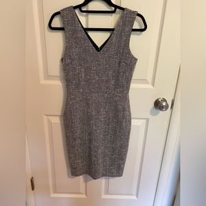 Banana Republic White and Navy Blue Tweed Dress Women’s Size 0